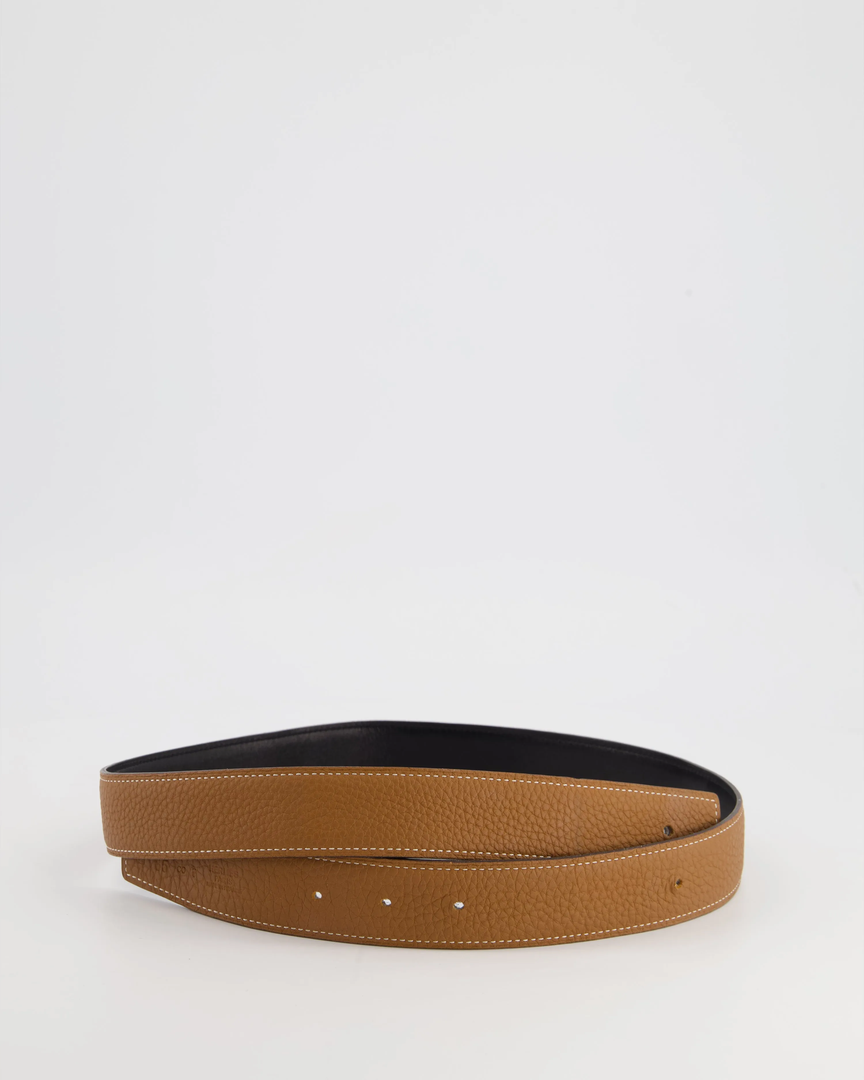 Hermès Reversible Belt With  Swift And Gold Togo Leather