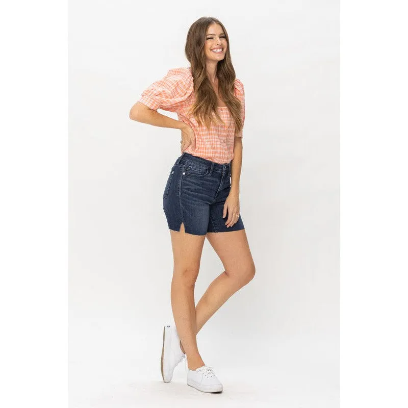 Judy Blue Mid Length Cut Off Shorts