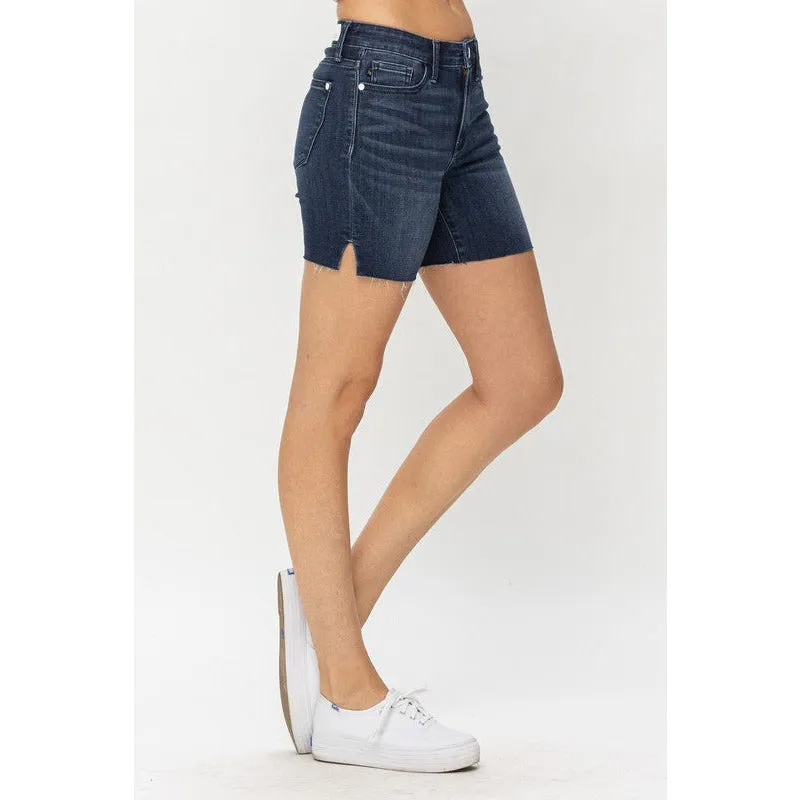 Judy Blue Mid Length Cut Off Shorts