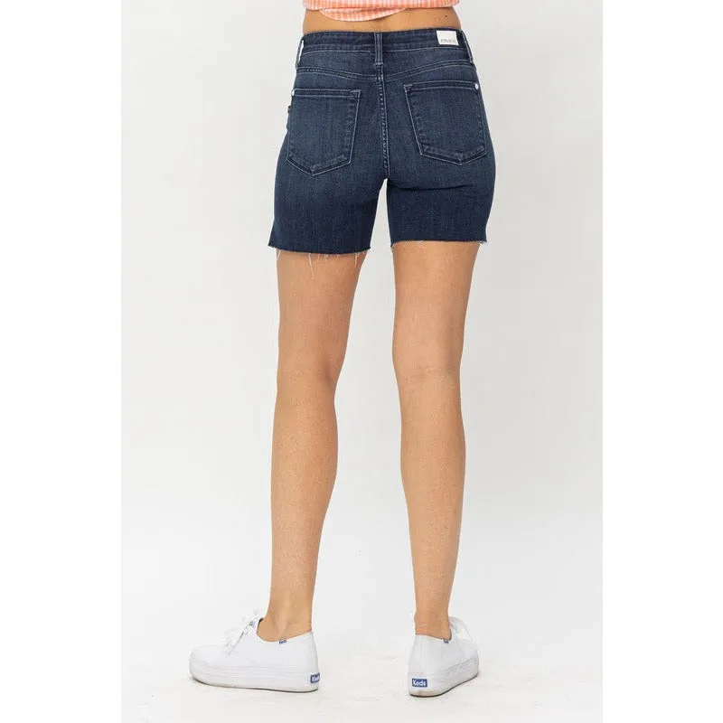 Judy Blue Mid Length Cut Off Shorts