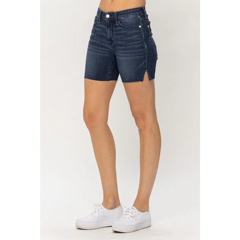 Judy Blue Mid Length Cut Off Shorts