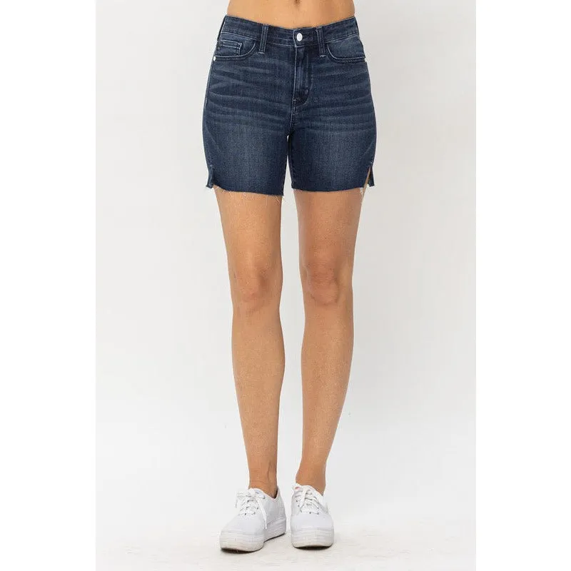 Judy Blue Mid Length Cut Off Shorts