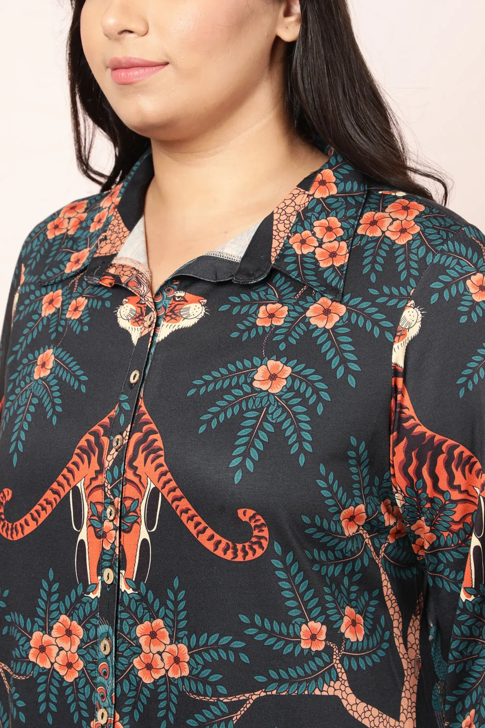 Jungle Print Kurta cum Shrug