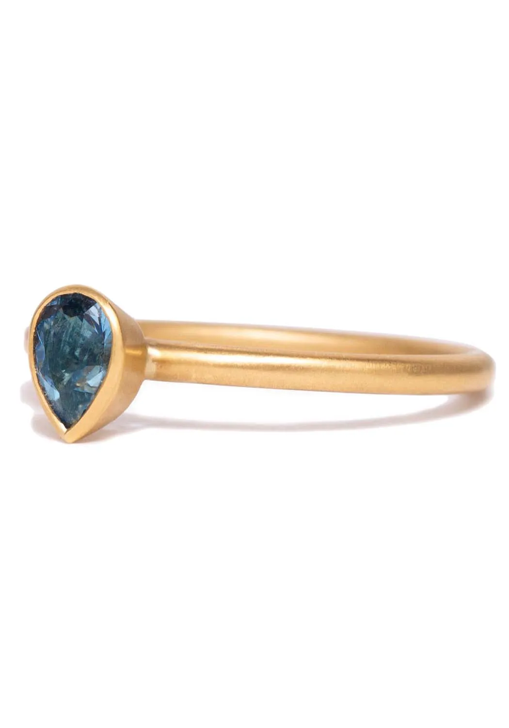 Kimberly Collins Pear Aquamarine Yellow Gold Ring