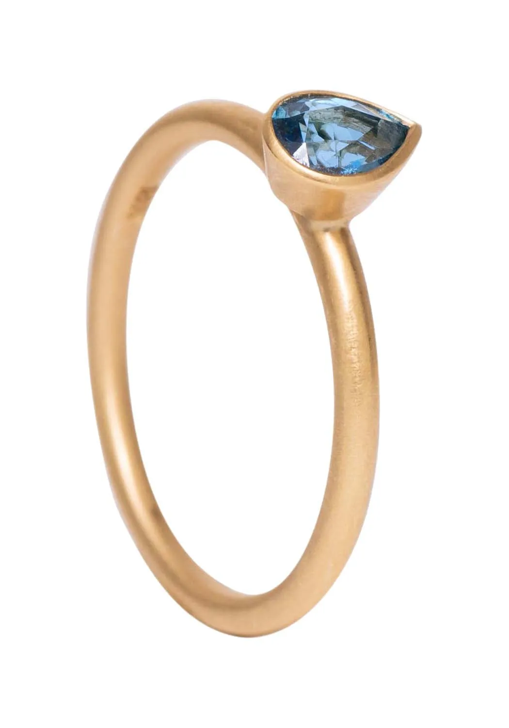 Kimberly Collins Pear Aquamarine Yellow Gold Ring