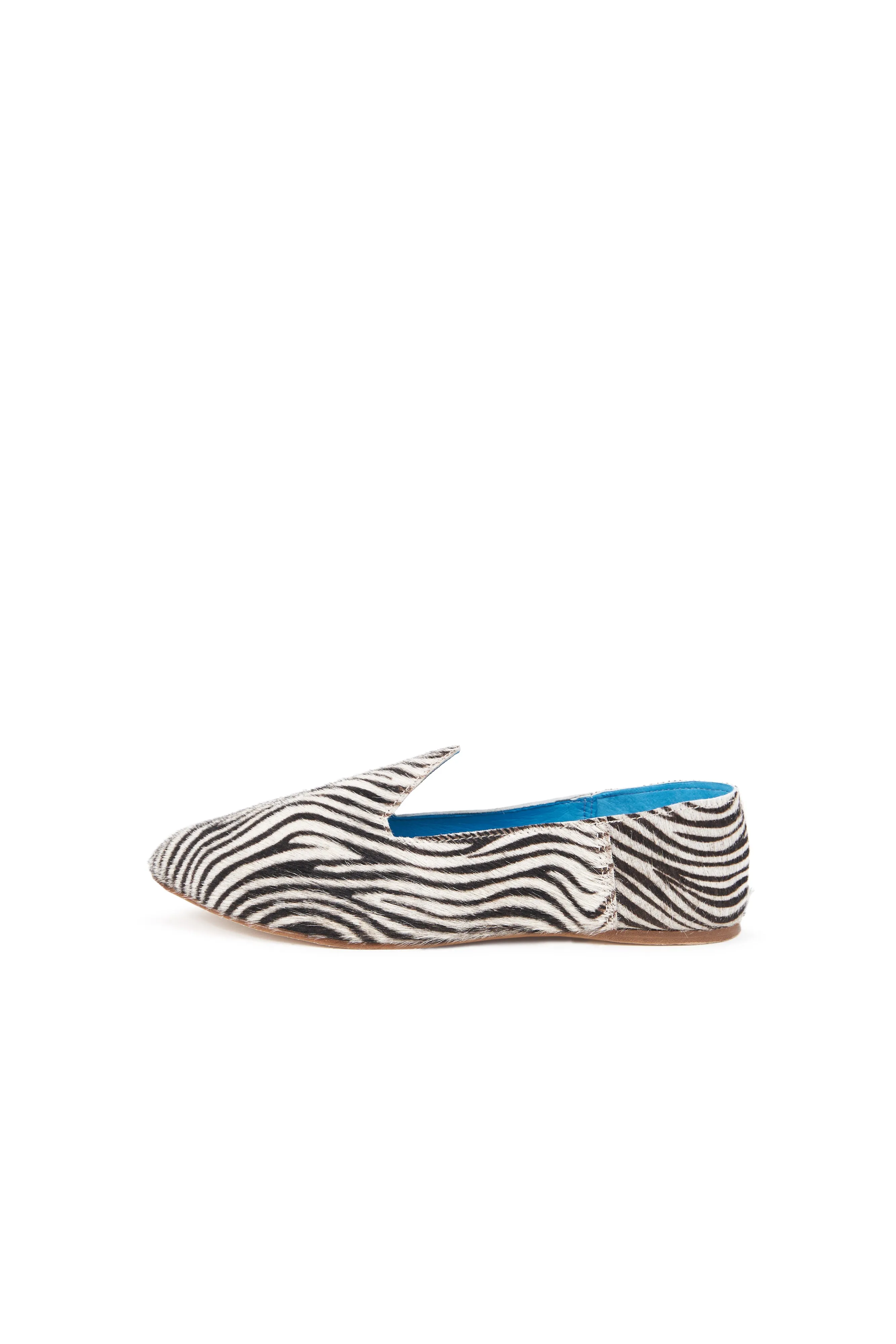 Leather Slide Loafer in Zebra Black