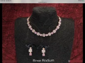 Light Pink Ad Necklace & Earring Set