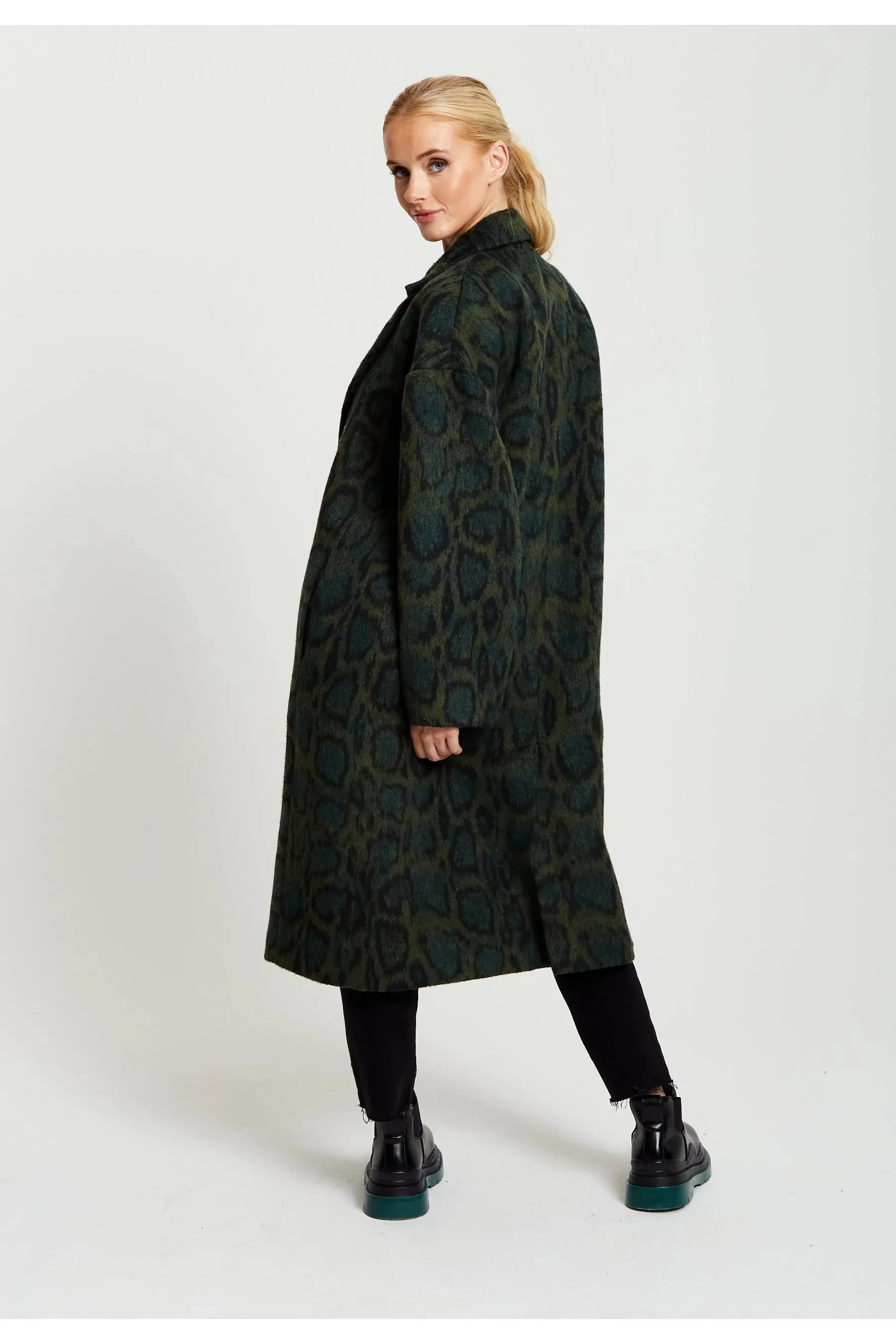 Liquorish Leopard Print Longline Coat