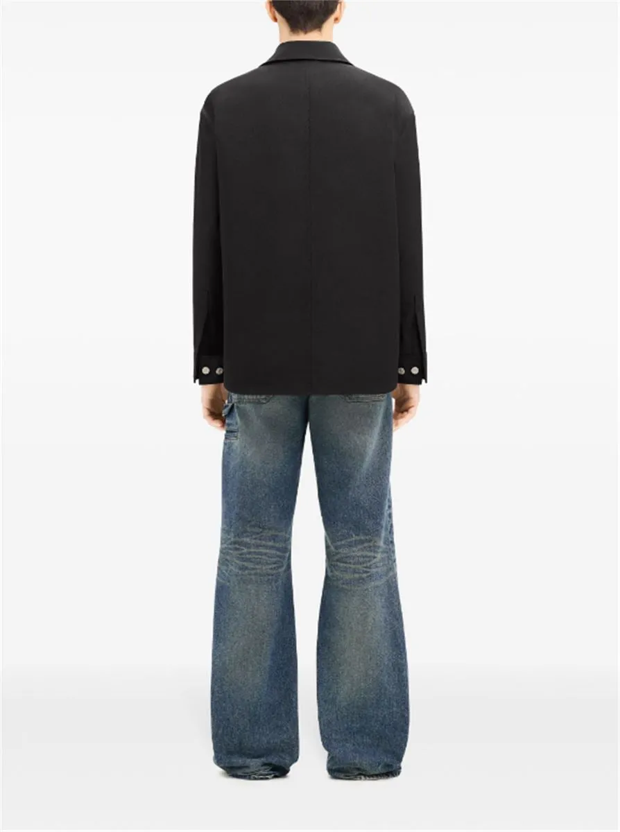 LOGO-APPLIQUÉ TWILL OVERSIZED SHIRT