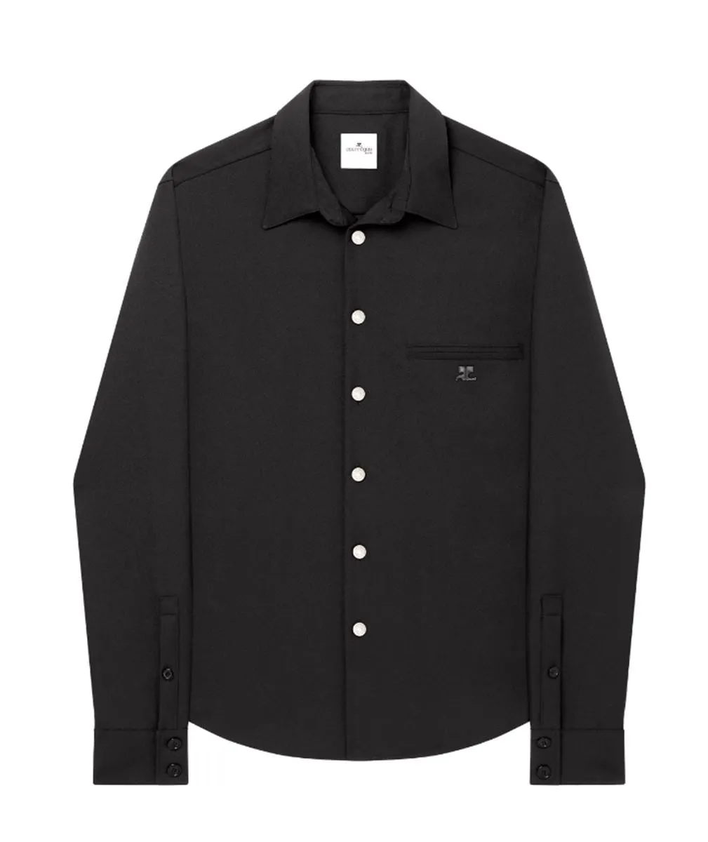 LOGO-APPLIQUÉ TWILL OVERSIZED SHIRT