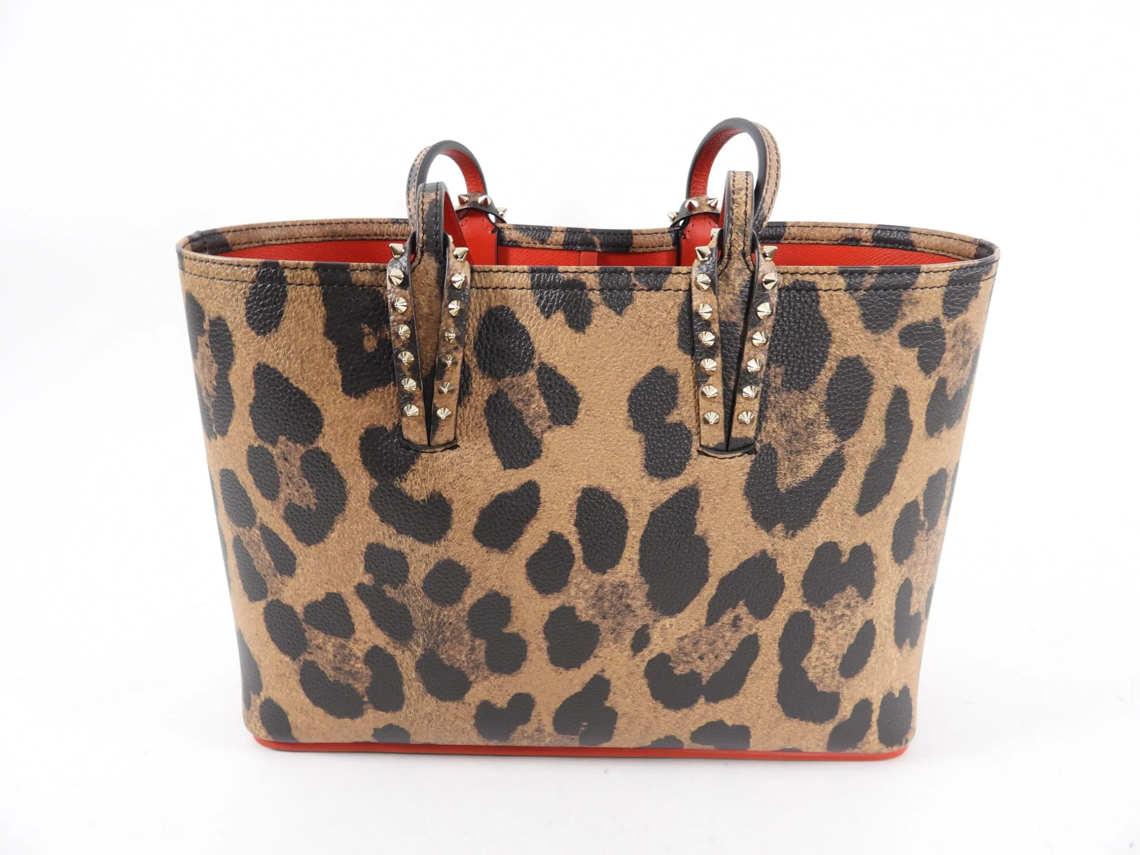 Louboutin Small Cabata Leopard and Red Lined Tote Bag