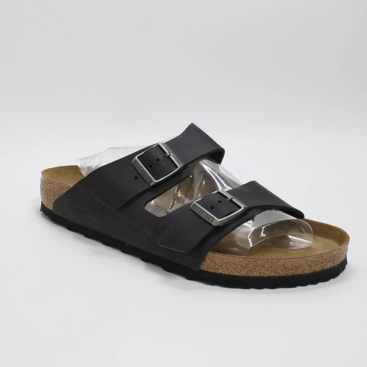 Mens Birkenstock Arizona Two Strap Oiled Black Leather