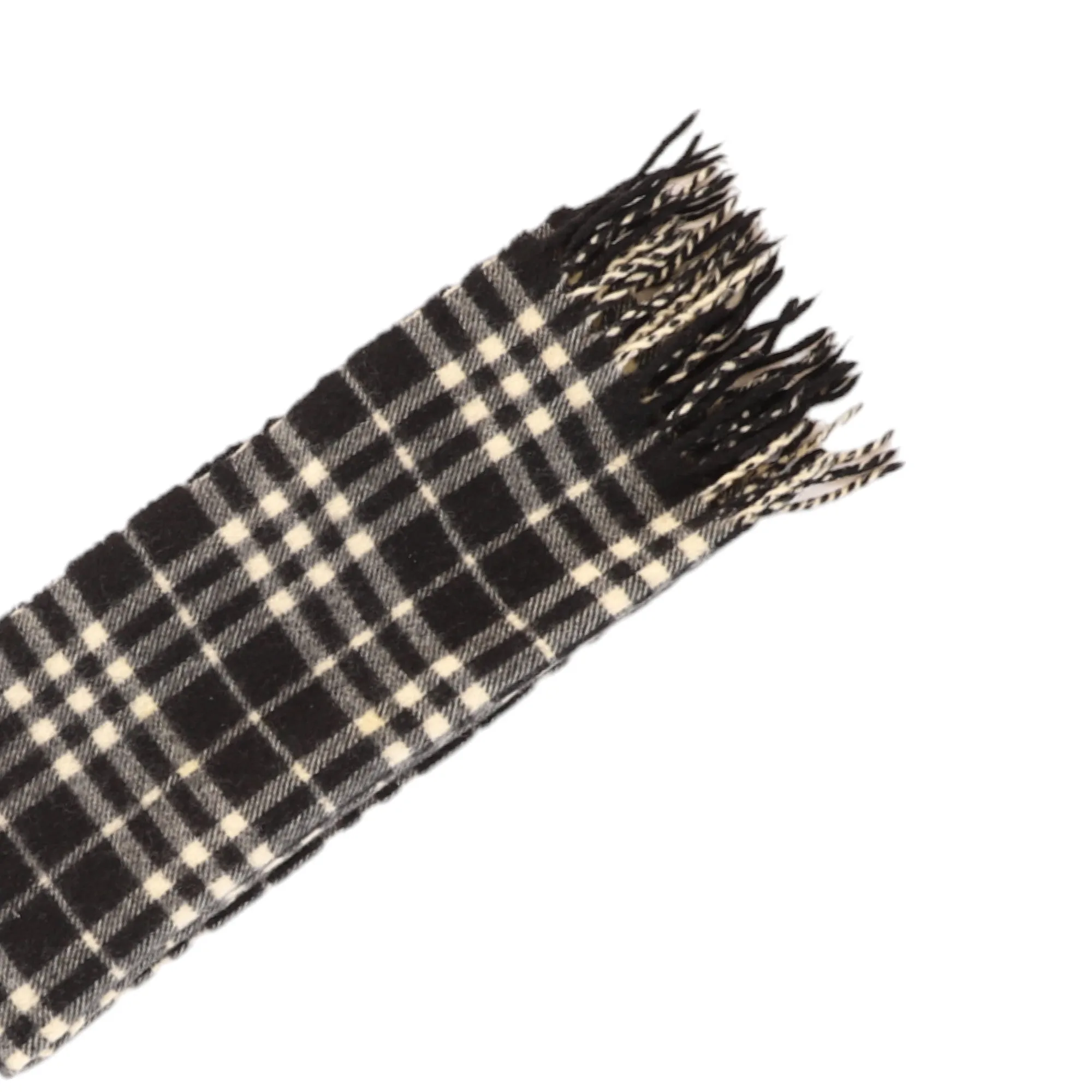 Men's Checkered Lambswool Scarf Black