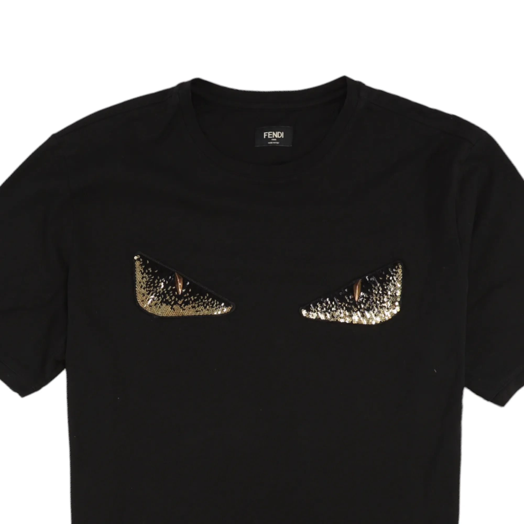 Men's Sequin Monster Eye T-Shirt Black Size XXL