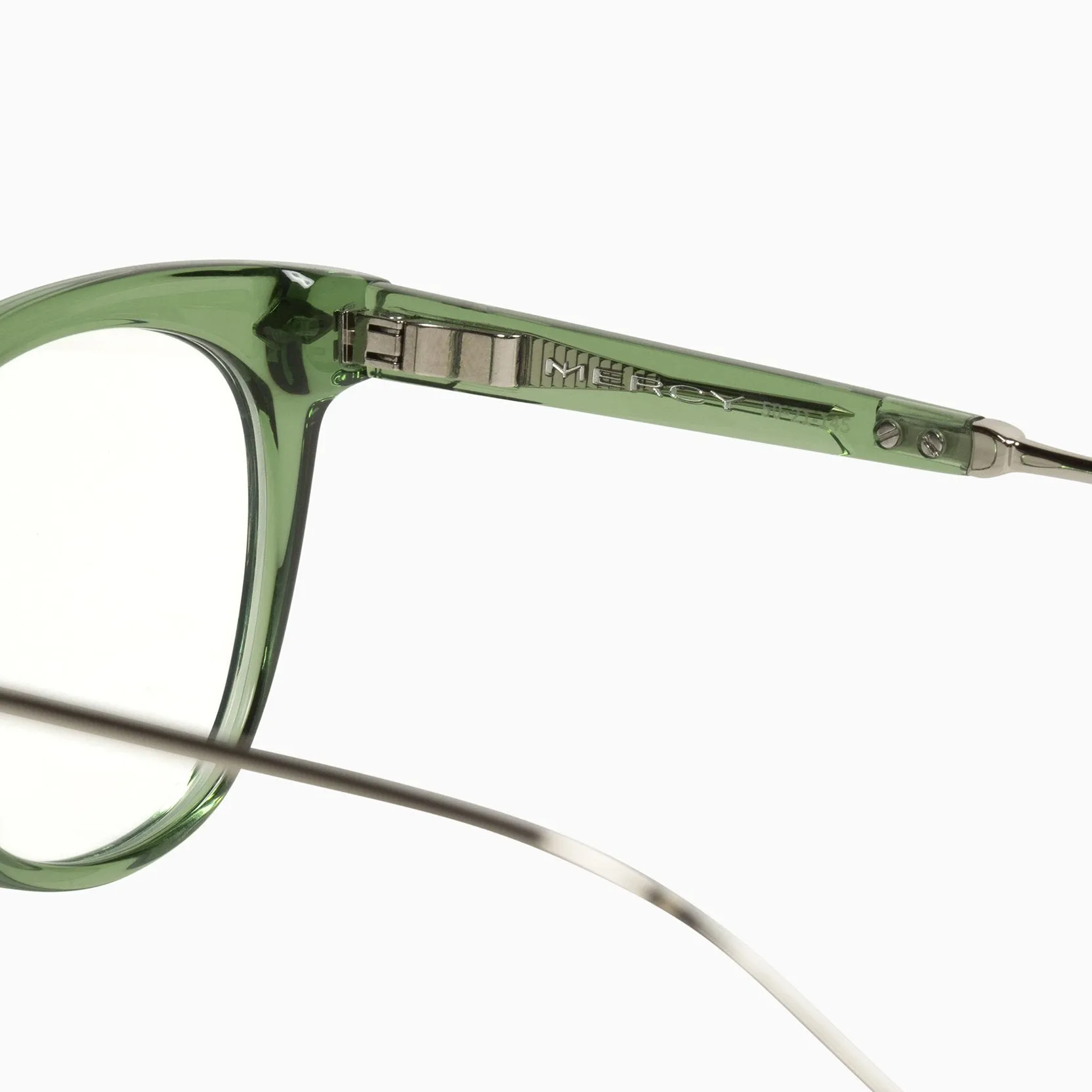 Mercy | Optics - Bottle Green w. Silver Metal Trim / Clear Lens