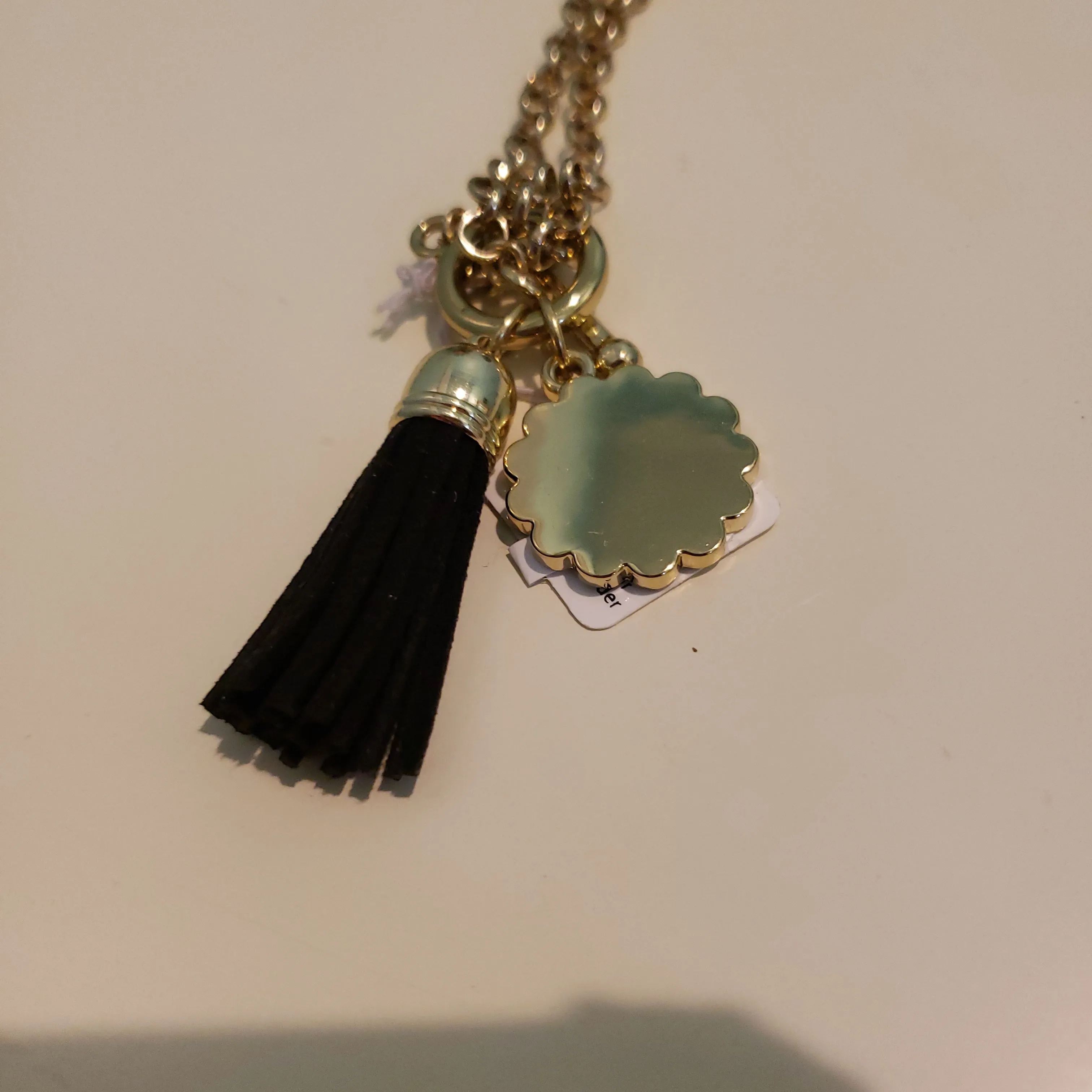 MSC Gold  Necklace With Black Tassel