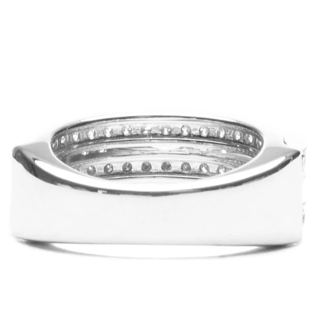 Orb Ring Slim Clear White - 925 Sterling Silver