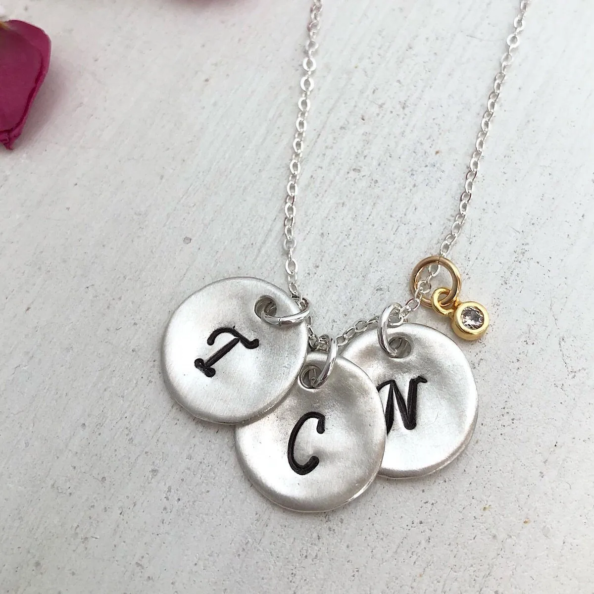 Organic Coin Initial Necklace