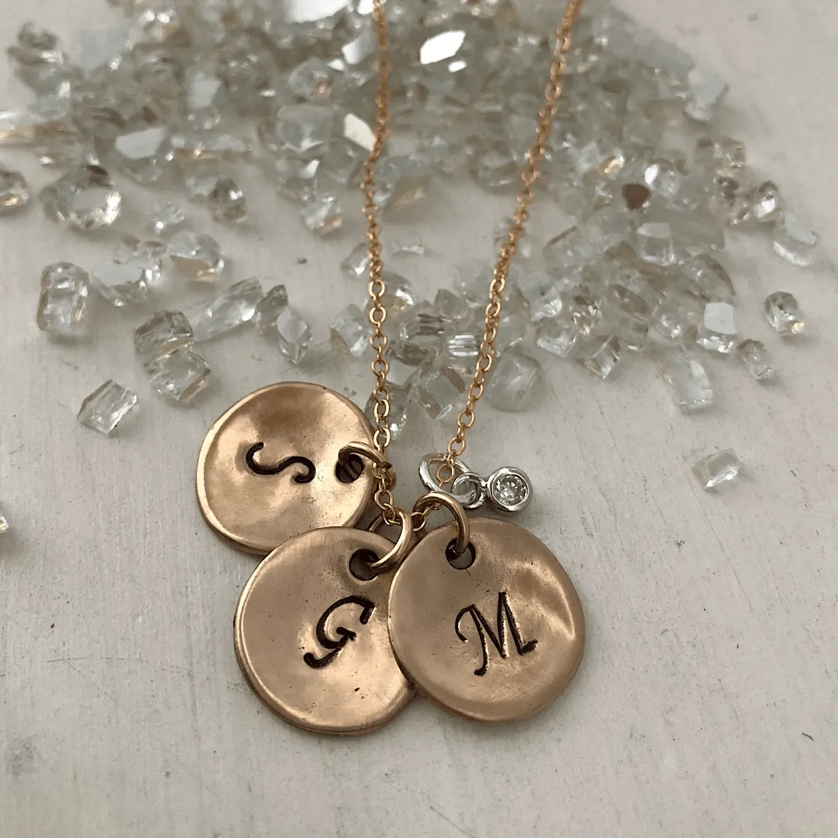 Organic Coin Initial Necklace