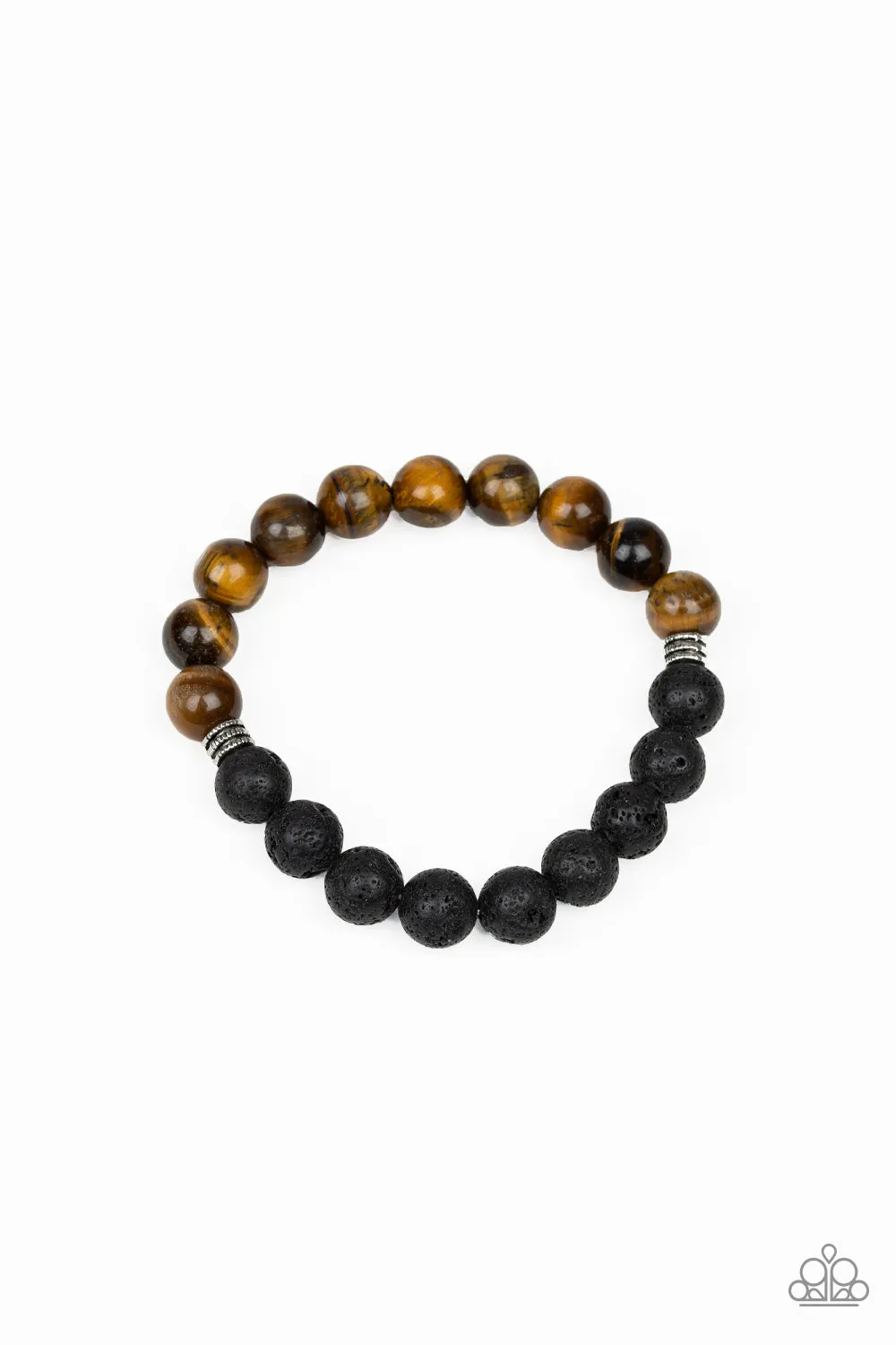 Paparazzi Destiny Brown Lava Rock Bracelet