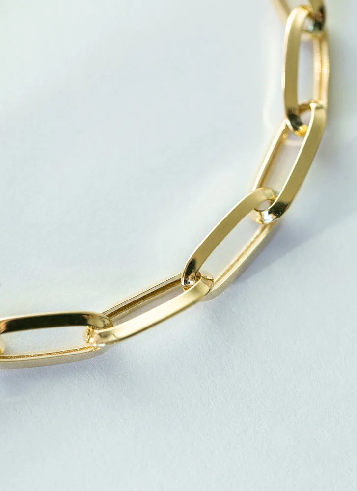 Paperclip 6mm bracelet 14k gold