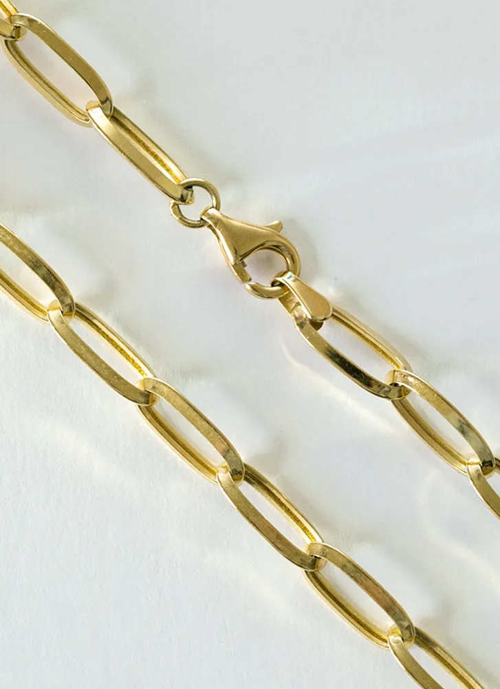 Paperclip 6mm bracelet 14k gold