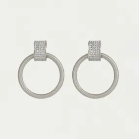 Petit Pavé Drop Hoops