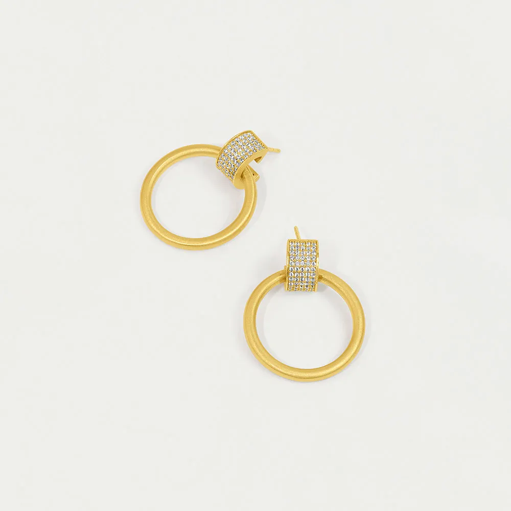 Petit Pavé Drop Hoops