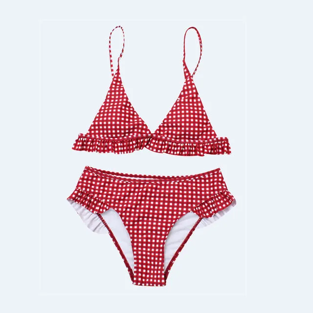 Plaid Women Bikini Set