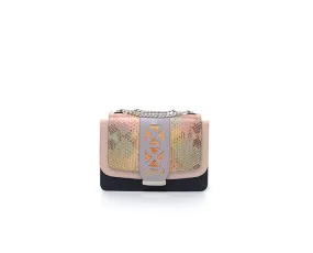 Powder Pink & Navy Jackie O Shoulder Bag