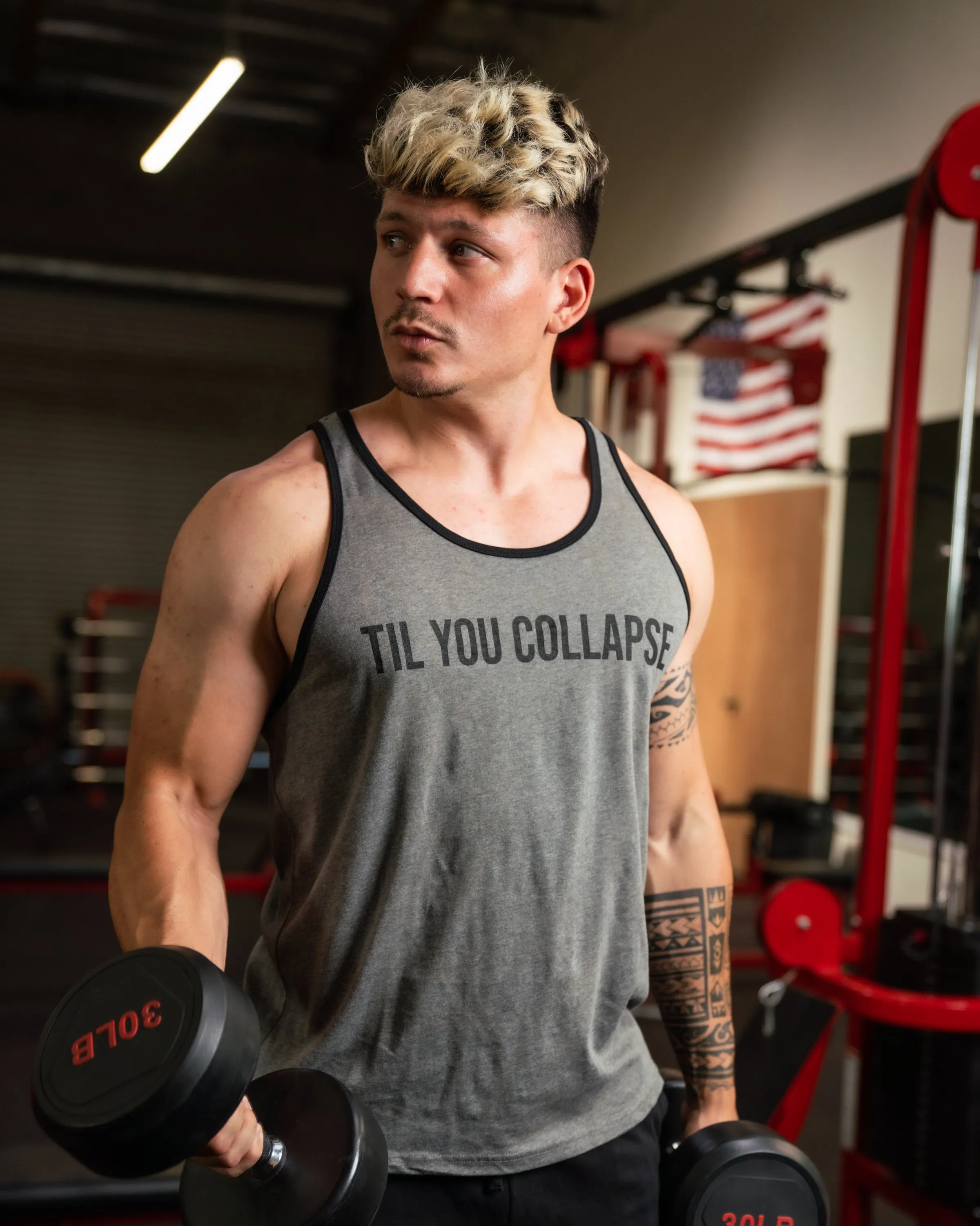 "Til You Collapse" Tank - Grey