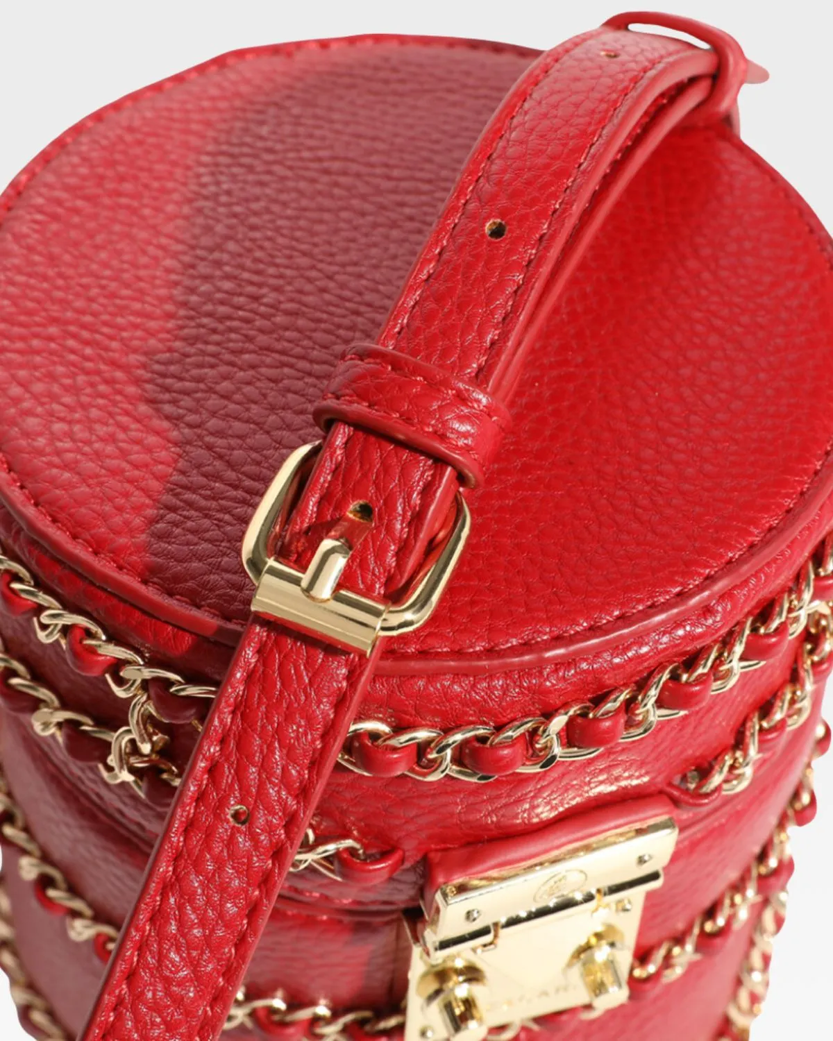 Red Evening Mini Barrel Bag