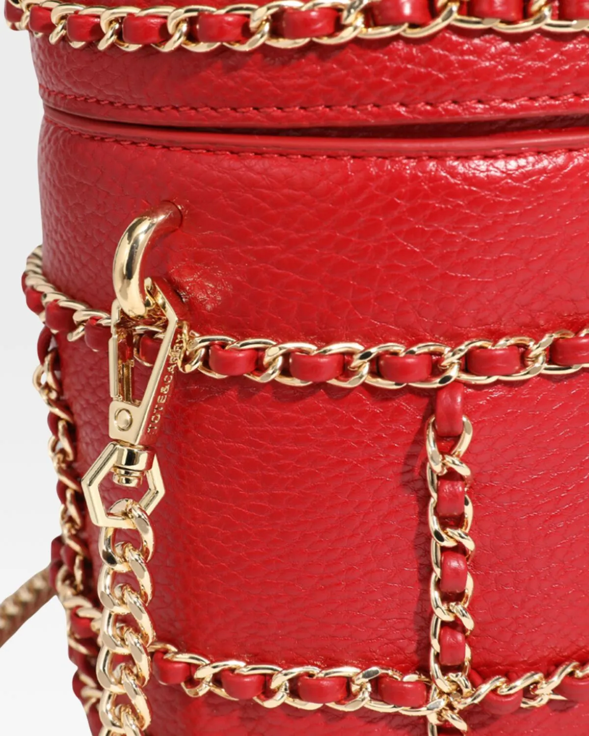 Red Evening Mini Barrel Bag