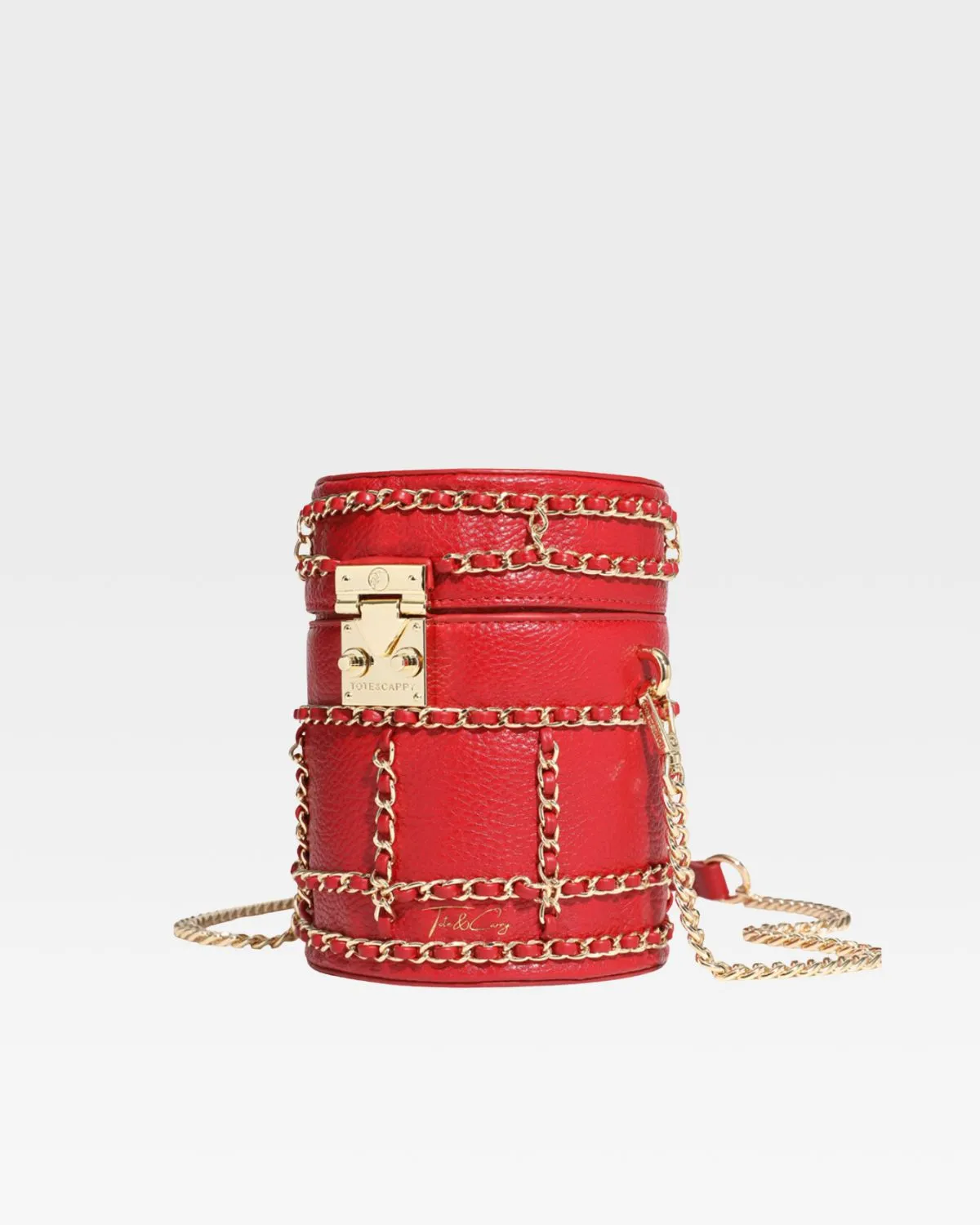 Red Evening Mini Barrel Bag