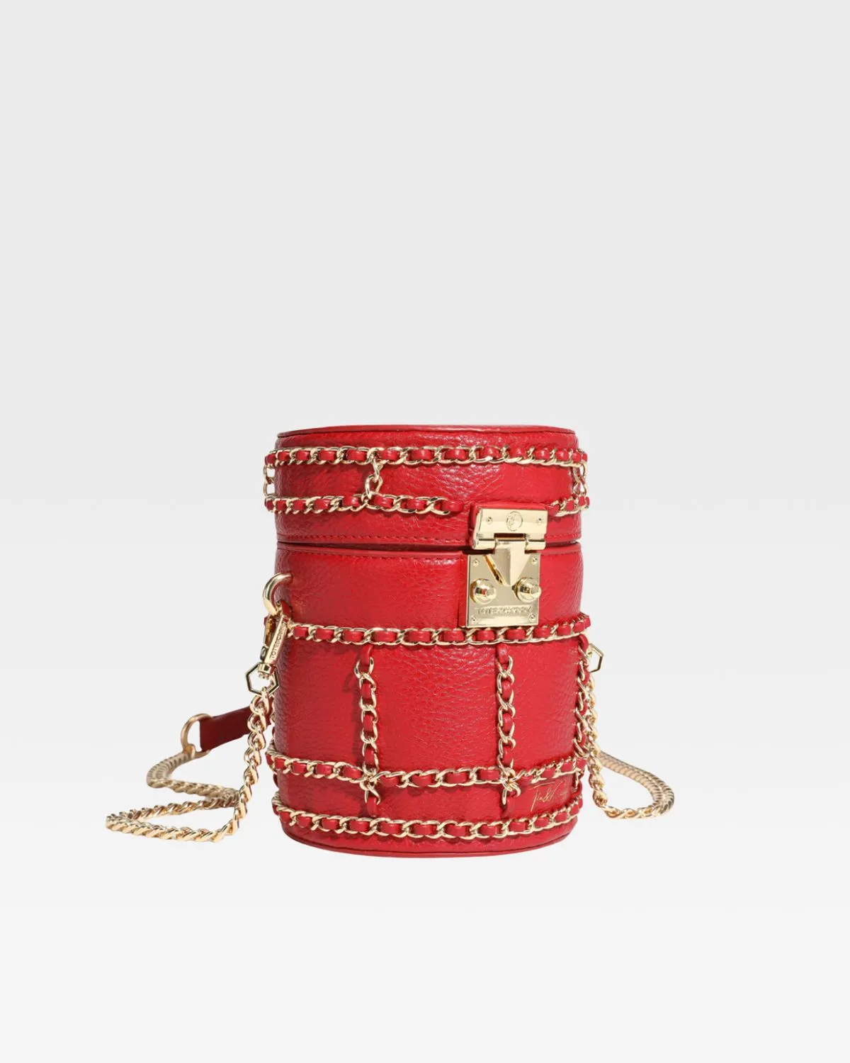 Red Evening Mini Barrel Bag