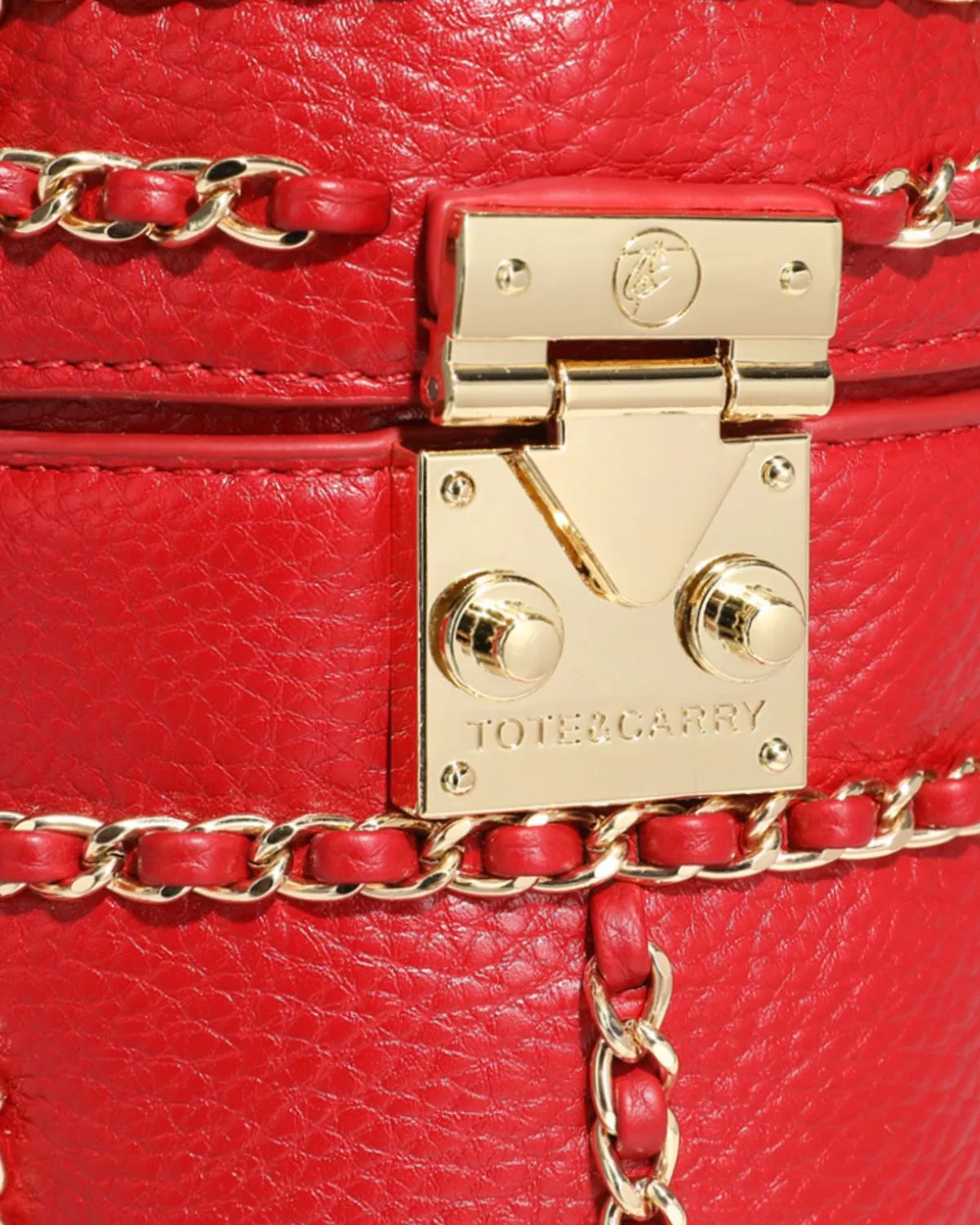 Red Evening Mini Barrel Bag