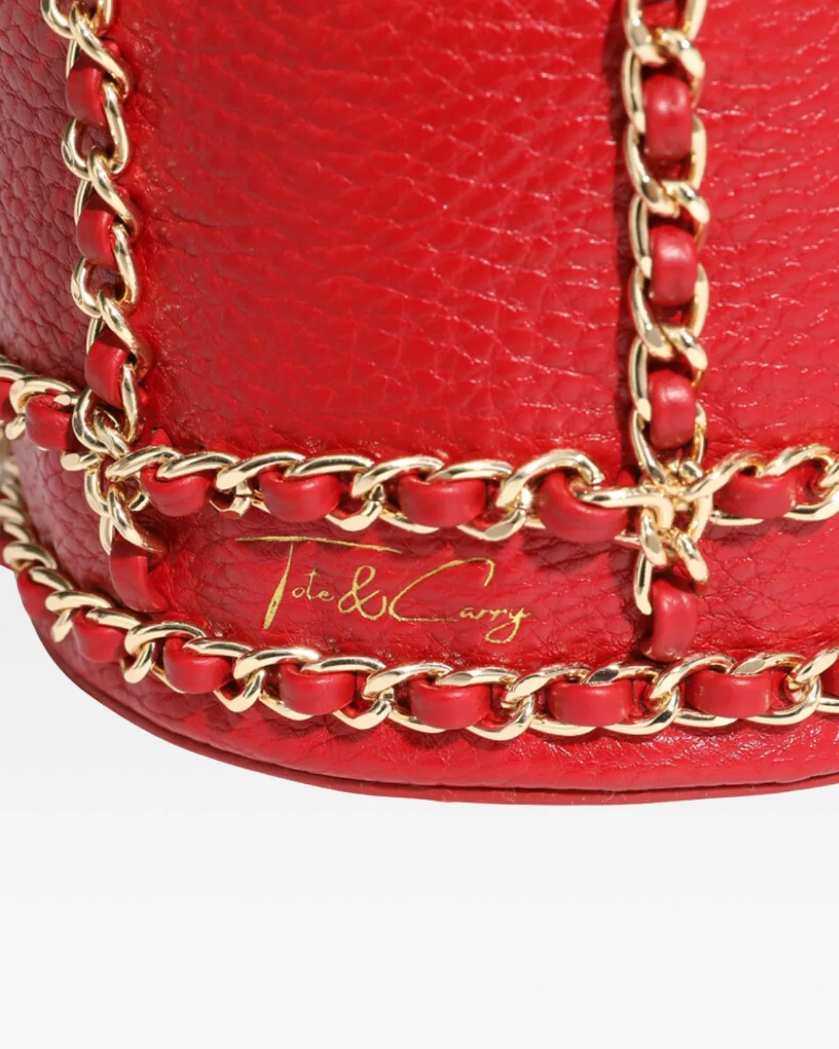 Red Evening Mini Barrel Bag