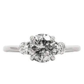 Round Diamond Three Stone Ring - Setting