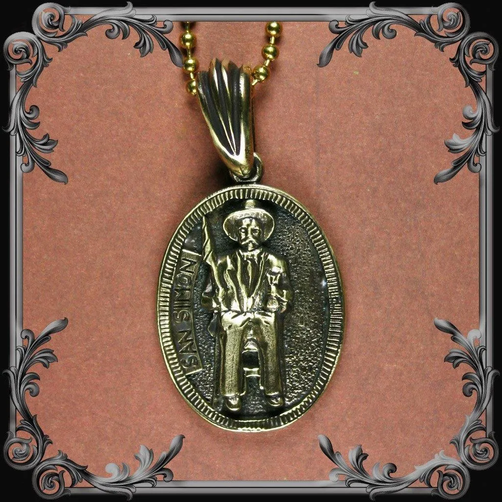 San Simon Oval Medallion Necklace - Antique Brass Finish