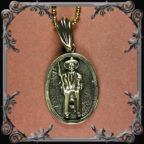 San Simon Oval Medallion Necklace - Antique Brass Finish