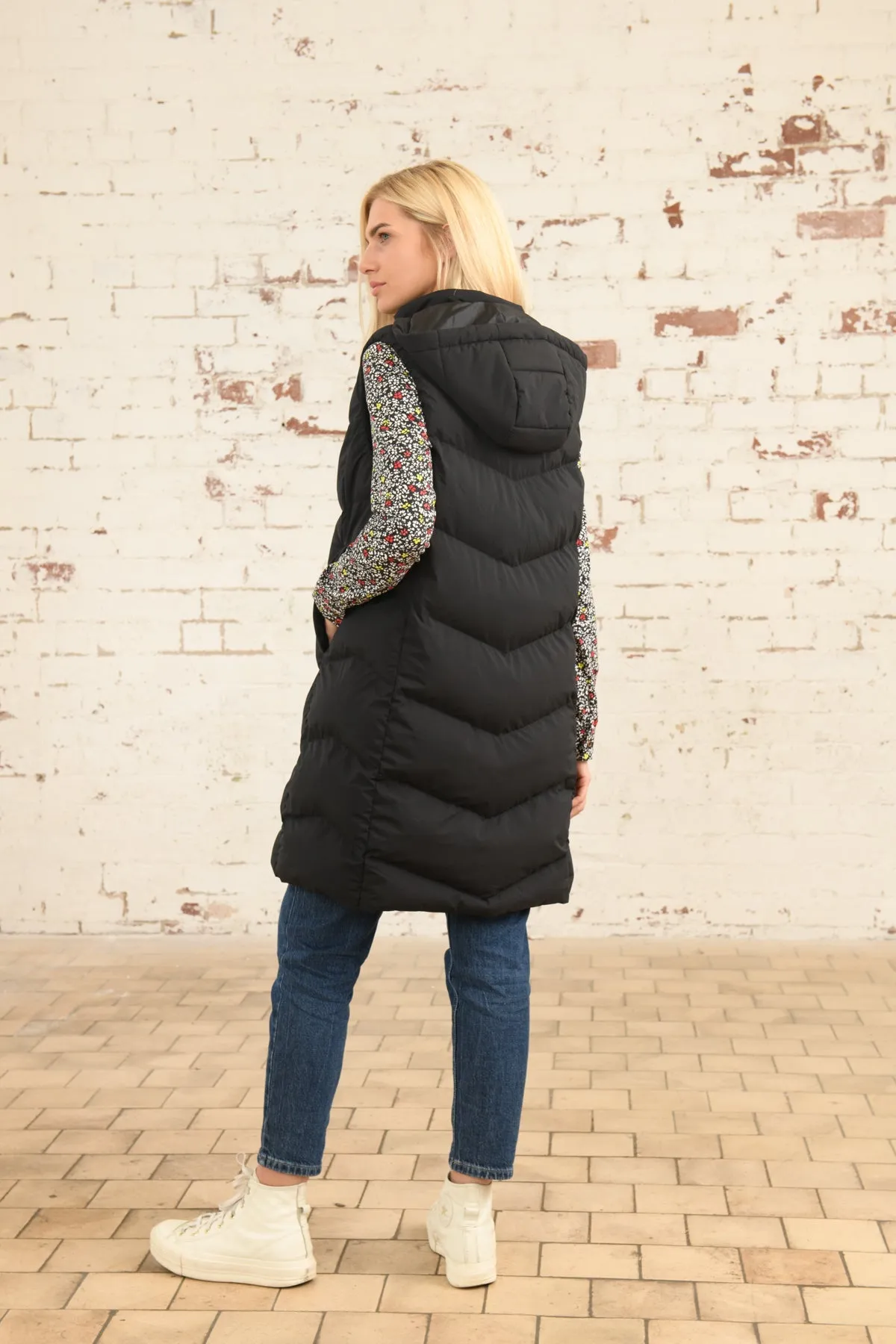 Savannah Long Gilet - Black