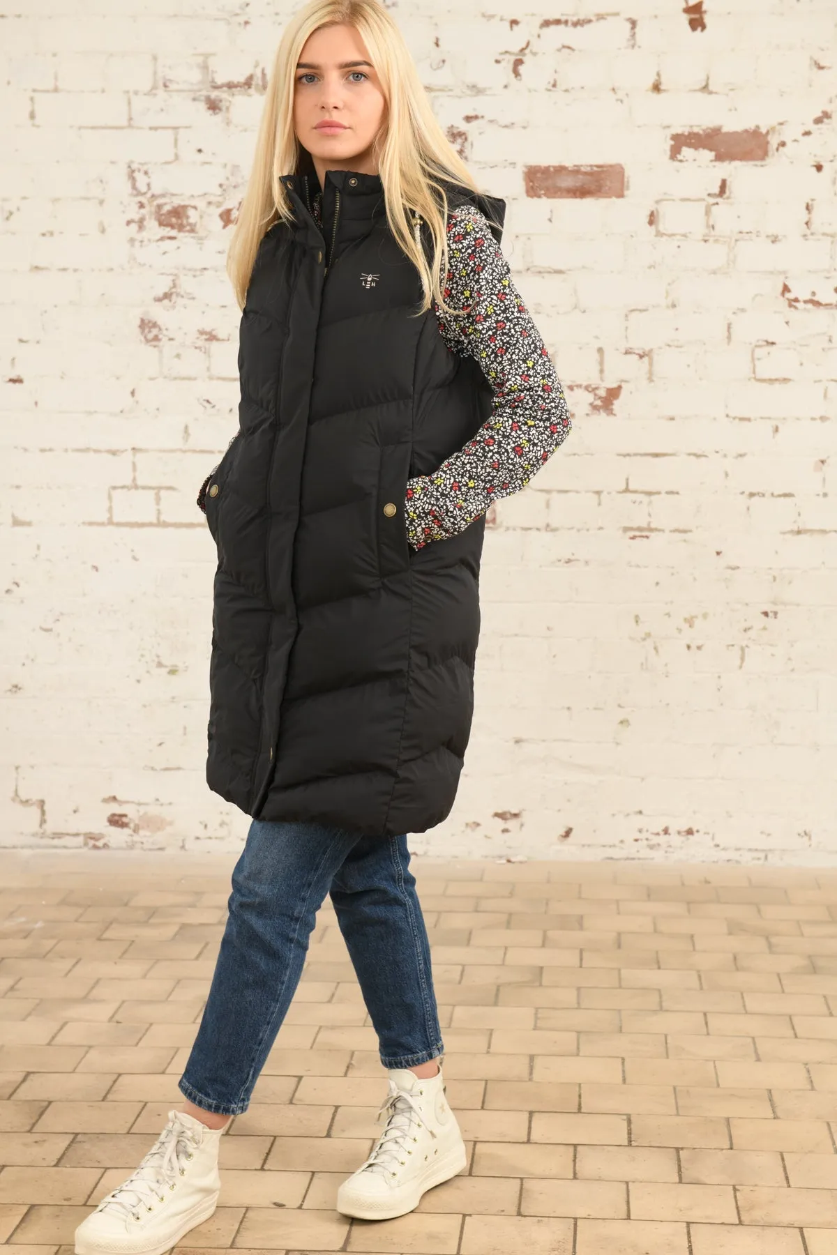 Savannah Long Gilet - Black