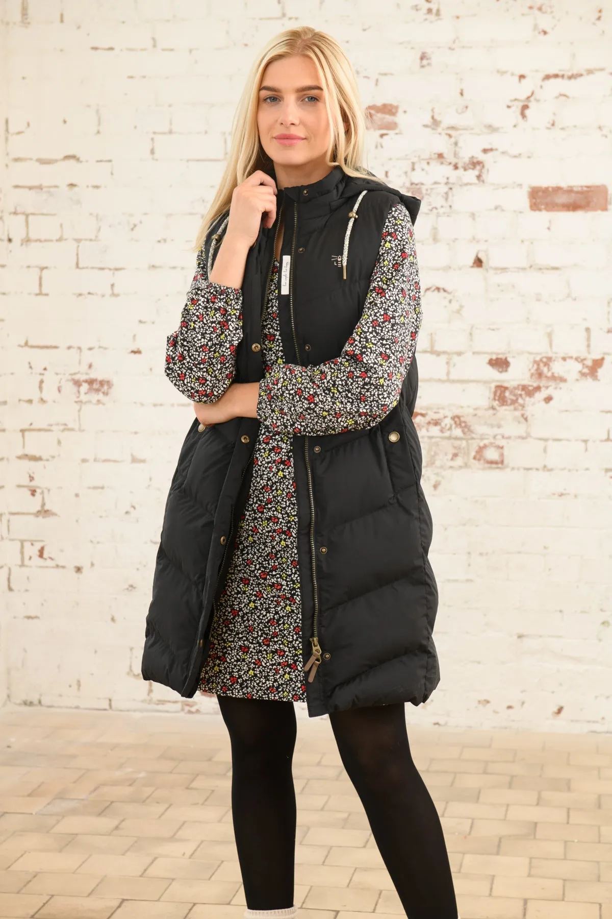 Savannah Long Gilet - Black