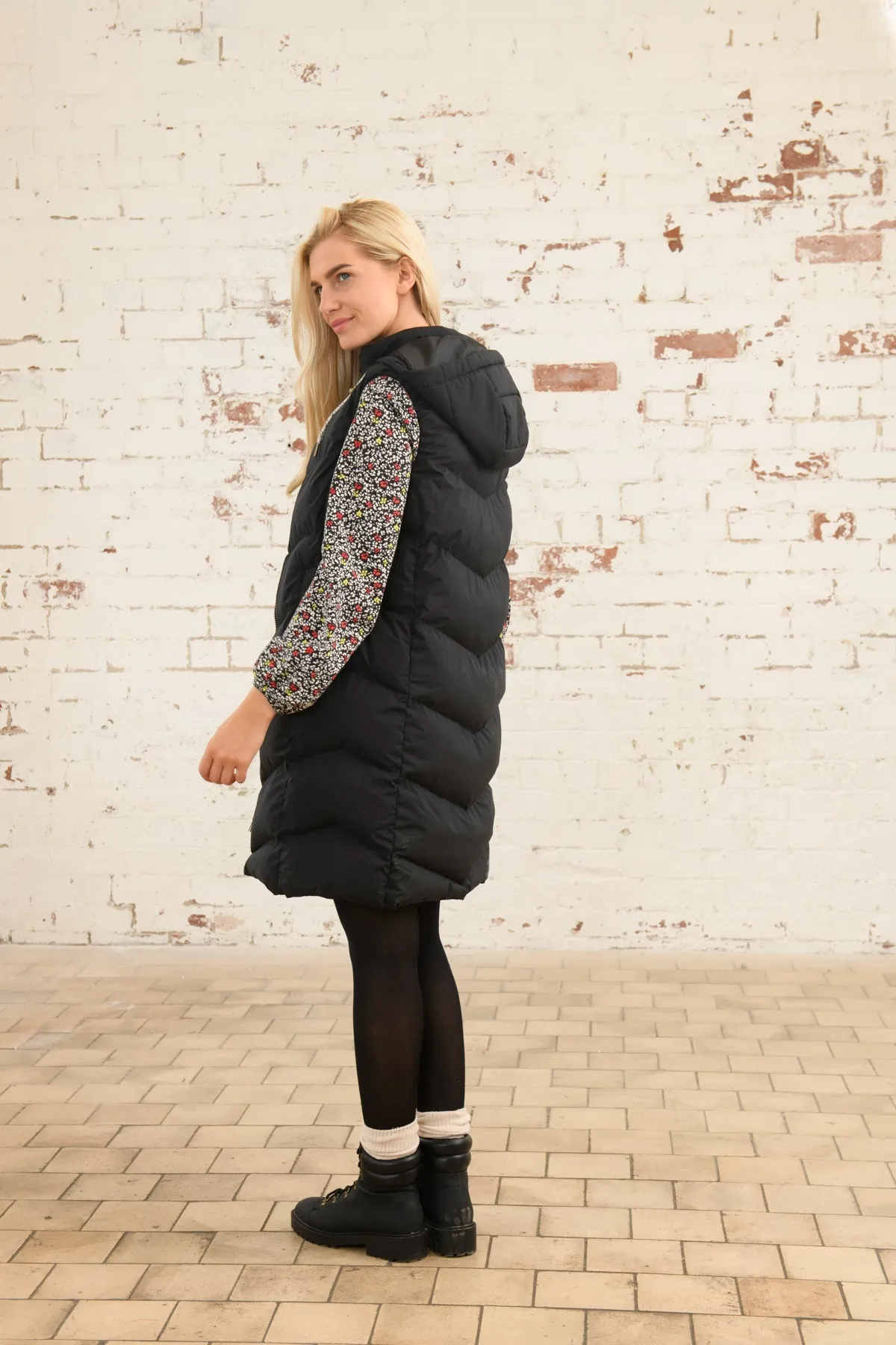 Savannah Long Gilet - Black