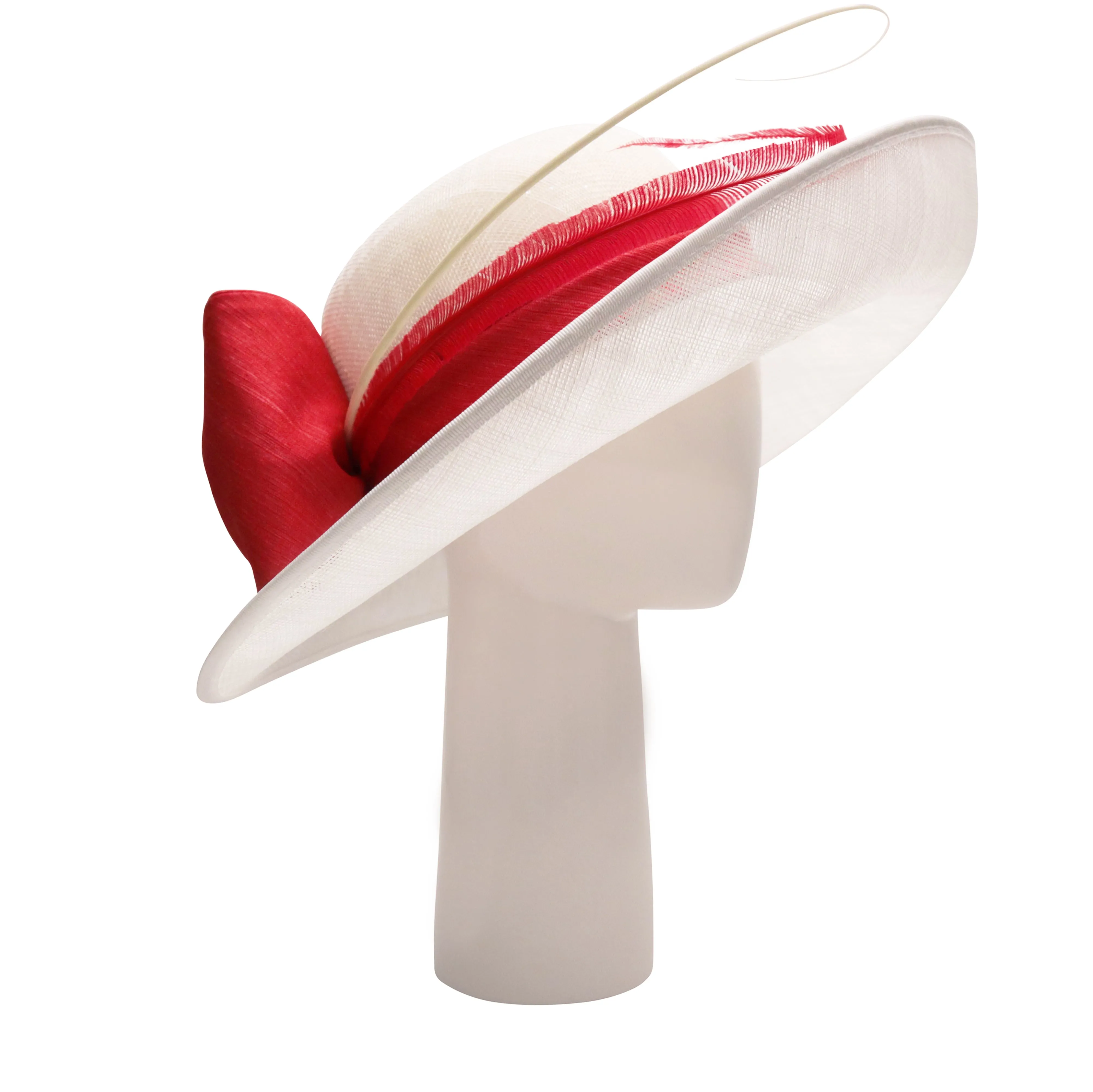 Sloop Hat - Ivory and Scarlet