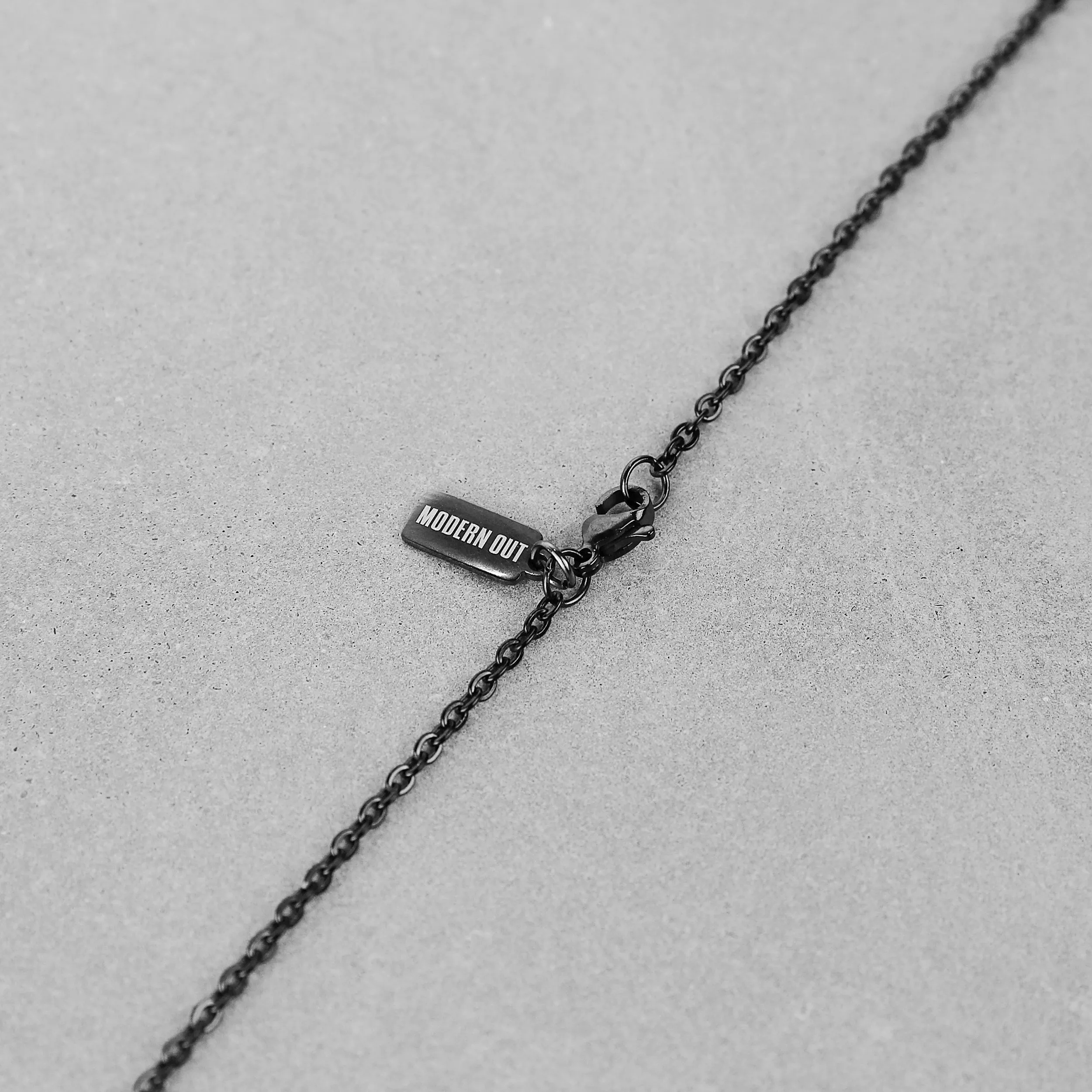 Small Modern Cross Necklace - Black