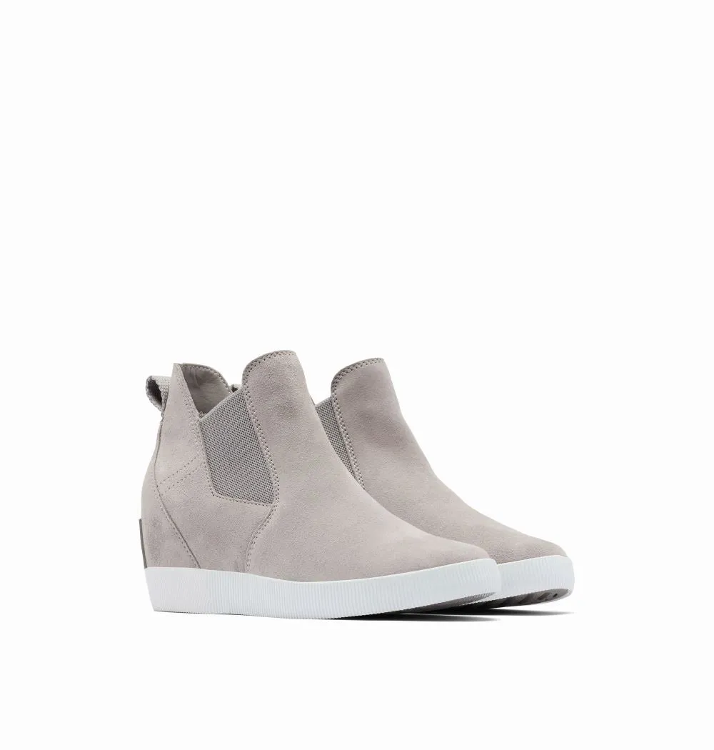 'Sorel' Women's Out 'N About Slip On WP Wedge Bootie - Chrome Grey / White