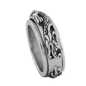 Sterling Silver Dragon Spinner Ring