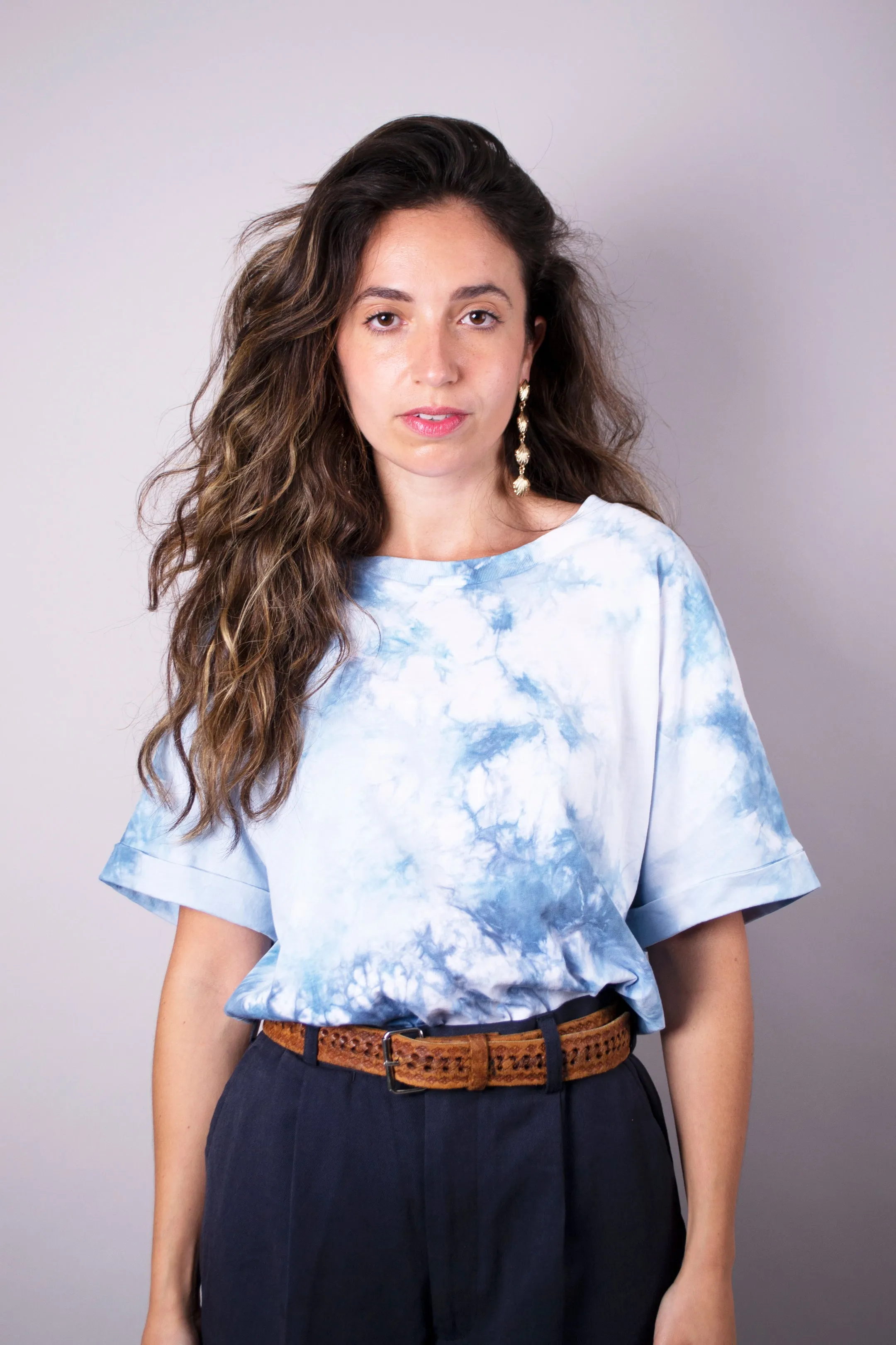 Summer Blue Tie-Dye T-Shirt - Women