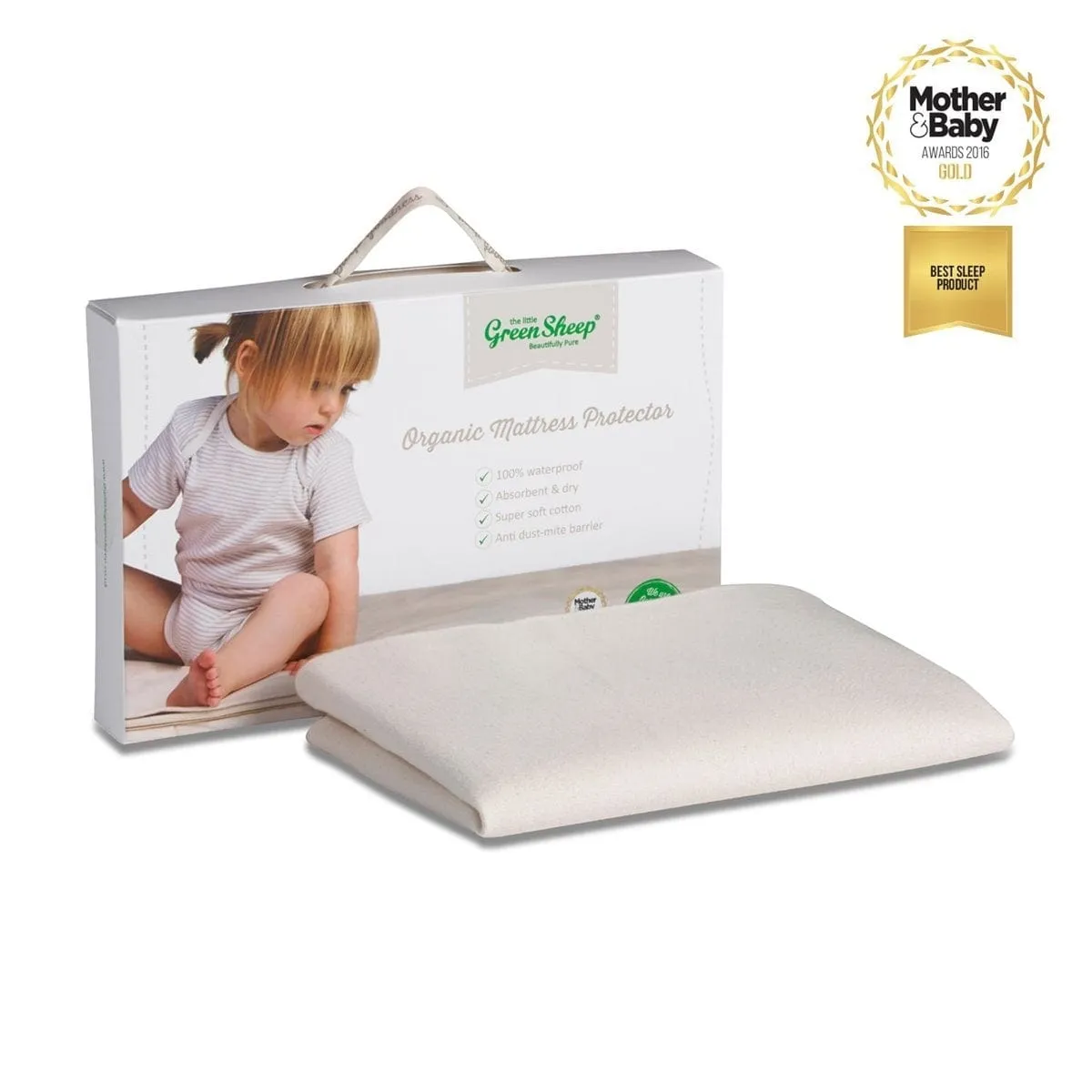 The Little Green Sheep Organic Moses Basket / Pram mattress Protector 30x70cm